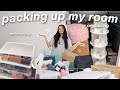 pack + organize my room with me | we are moving