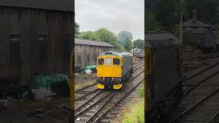 Signal box views of Crompton BR Class 33 33201 at Shackerstone Station at The Battlefield Line