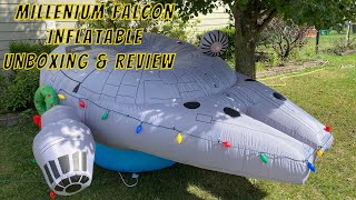 STAR WARS Millenium Falcon Inflatable Unboxing, Inflation \u0026 Review Christmas 2021