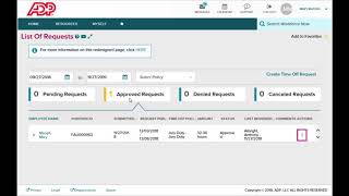 Cancelling a Time Off Request on ADP Workforce Now