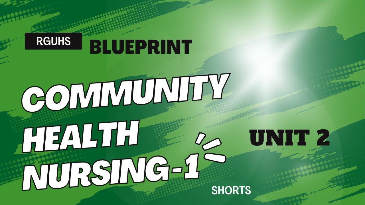 RGUHS Blueprint CHN Unit 2 Solved Short Answers For 2nd Yr B.Sc Nursing ...