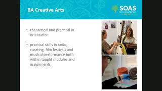 BA Creative Arts Webinar SOAS University of London