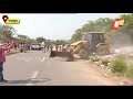 eviction of illegal establishment in sambalpur updates by police odisha