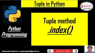 Python Tuples #2 | index() Method