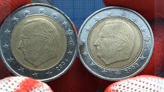 2 euro Belgium 2011 2010 2008 2007 2006 2005 2003 2002 2000 Сoins Money Video