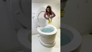 SUPER HIGH CANNONBALL with BIGGEST SPLASH into the Worlds Largest Toilet #shorts