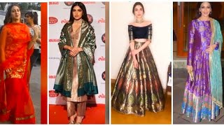 Designer brocade /banarasi silk dresses inspired by bollywood actresses