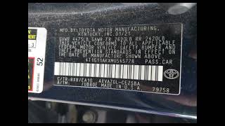 4T1G11AKXMU545778 TOYOTA CAMRY 2021 |