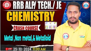 RRB JE Science | RRB ALP, Technician Science, Metal, Non Metal & Metalloid, Science For Railway Exam