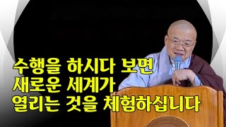 수행을 하시다 보면 새로운 세계가 열리는 것을 체험하십니다.