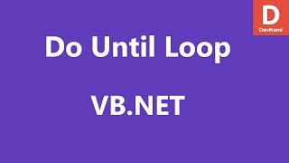 VB.Net Do Until Loop