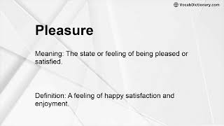 Pleasure Meaning