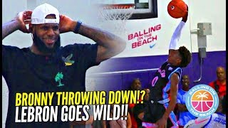 BRONNY James 1st In-Game DUNK!? Gets LeBron OUT OF HIS SEAT Going Wild!! Crowd G