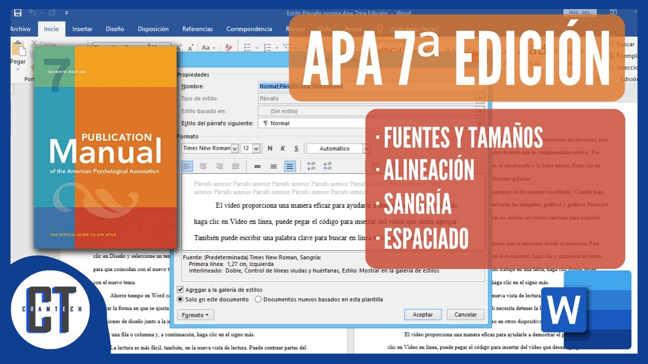 Configuración De Párrafos Según Normas APA 7ma Edición - YouTube