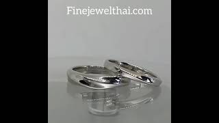 Finejewelthai แหวนเกลี้ยง-แหวนคู่-แหวนทองคำขาว-Whitegold-Wedding Ring - R1339_40WG