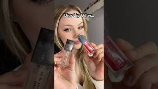 Dior Lip Oil vs. E.L.F Lip Oil💜😧  #fyp #shorts #short #trending #makeup #viralvideo #foryou #love