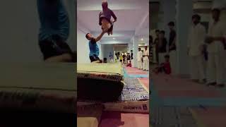 double back first try Shaheen gymnastic and martial arts academy haripur coach Riaz khan shaheen