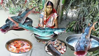 dehati kati fish recipe in village ।village of bihar life style kati fish cooking \u0026 eating hot rice।