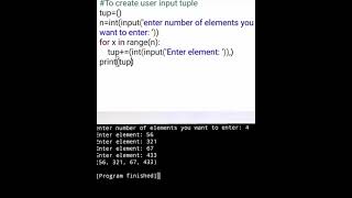 #To create a user input tuple #python #basics