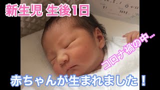 【 生後1日 】コロナ禍の中、赤ちゃんが生まれました！