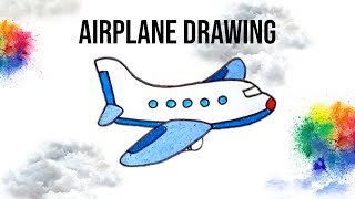 How to Draw a AIRPLANE| Vehicle transportation Drawing week| Crayons Drawing for kids | Coloring