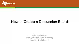 How to Create a Discussion Forum