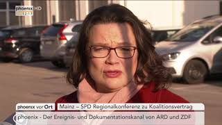 Andrea Nahles, Malu Dreyer und Heiko Maas zum Mitgliedervotum der SPD am 18.02.18