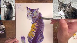 猫を描く手順を簡単にまとめました！下書きなし！難しい技法は使っていません！！よかったら覗いてみてください！