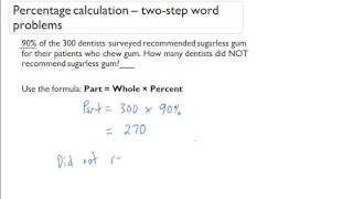 Percentage calculation - two-step word problems