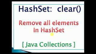 Remove all elements from HashSet java : Program Code