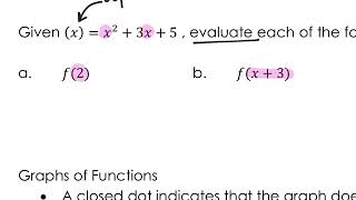 NOTES - Evaluating Functions