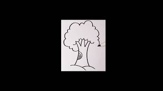How to Draw Tree | uj short drawing #viral #drawing #youtubeshorts #trending #shorts#short#howtodraw