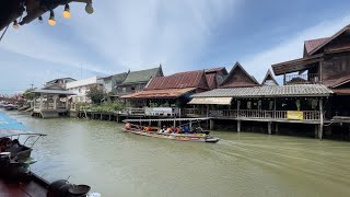 Amphawa Floating Market / Private Charter Boat -Temples Tour- Wat Bang Kung วัดบางกุ้ง/ Buffalo Cafe