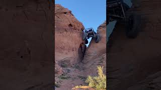 Rock crawling Sand hollow in hurricane Utah. The name of this drop is liberal tears.