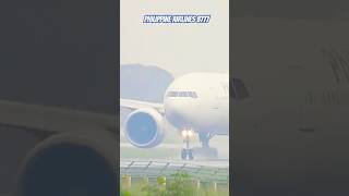 Philippine Airlines Boeing 777-300ER departs Manila