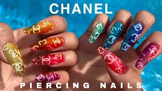 (ENG)내가 했지만 너무 예뻐....샤넬네일도 트렌디하게 ❤️ CHANEL PIERCING NAILS ❤️ 카누팁으로 연장하기