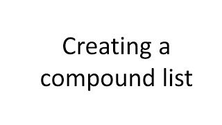 GCMS Data Analysis Software Creating a Compound List