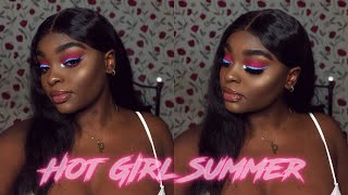 So I heard it's a hot girl summer... | Blue Graphic Eyeliner Makeup Tutorial | Prefna's Artistry