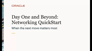 Day One and Beyond: Networking Quick Start