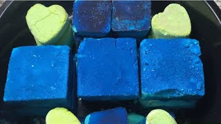 Blue and Lime Green Reformed Gym Chalk + Sifting