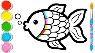 Dibujemos y Coloreemos un Lindo Pez y Más Imágenes del Mar 🌊🐟🐢🌊 Animales Marinos #87