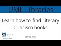 Learn how to find literary criticism books (spring 2020)