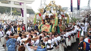 ＜はりまの秋祭り2023＞豪快、屋台「8度差し」披露　坊勢島・恵美酒神社で秋季例大祭の本宮　4年ぶり子ども神輿も巡行