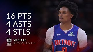 Ausar Thompson 16 pts 4 asts 4 stls vs Bulls 24/25 season