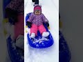 Baby’s First Snow Sledding Experience || #shorts