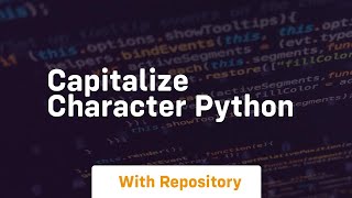 capitalize character python