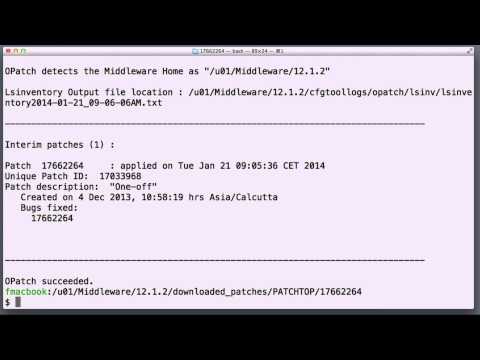 Patching WebLogic 12c or Oracle Fusion Middleware (OFM) 12c with with OPatch Patching WebLogic 12c or Oracle Fusion Middleware (OFM) 12c with with OPatch