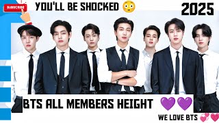 BTS Height 2025 🔥 Real Measurements of All Members (You’ll Be Shocked!) #bts #btsarmy