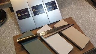 Testing SUEHIRO Debado MD Series Whetstones (Ryusen Tanganryu VG10 Gyuto 240mm HRC60)