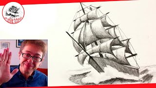 How to Draw an Old Ship with Pencil Drawing Techniques